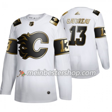 Calgary Flames Johnny Gaudreau 13 Adidas 2019-2020 Golden Edition Weiß Trikot Authentic - Herren